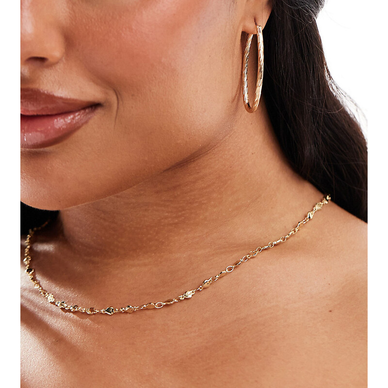 Pieces Plus Pieces Curve string heart necklace in gold 98030980