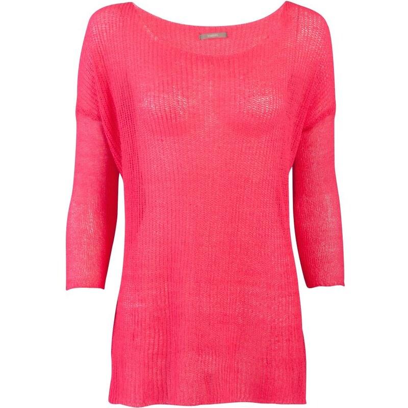 3Suisses Volný pulovr z ažurového úpletu výrazně růžová 38/40