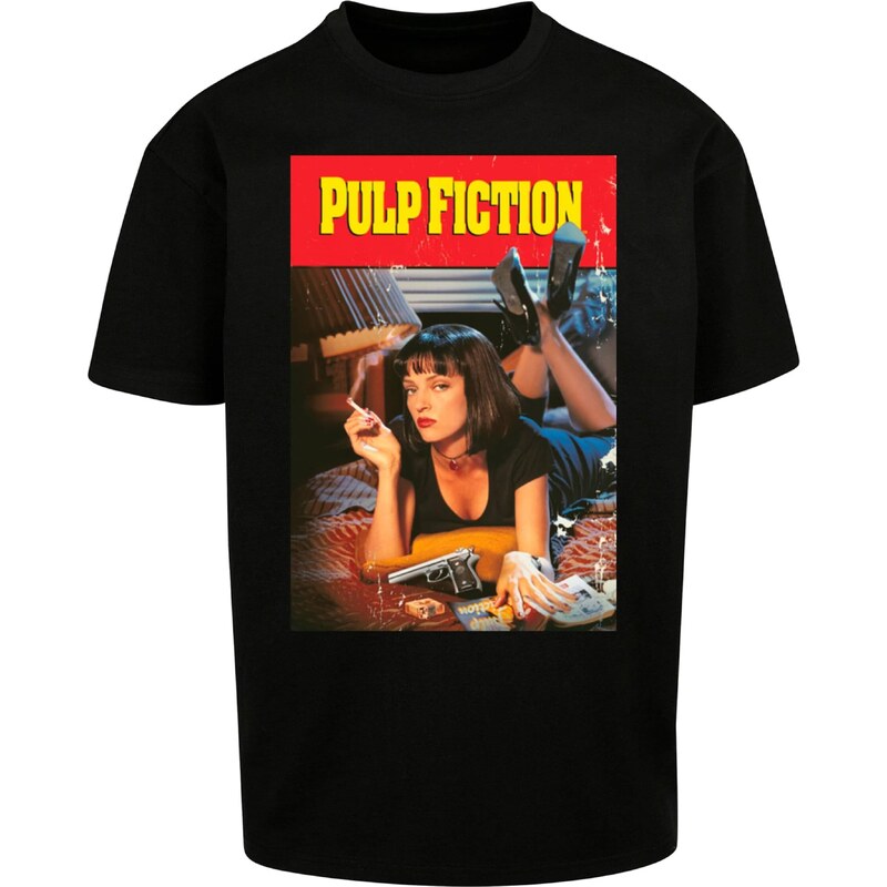 Merchcode Tričko Pulp Fiction Poster béžová / žlutá / karmínově
