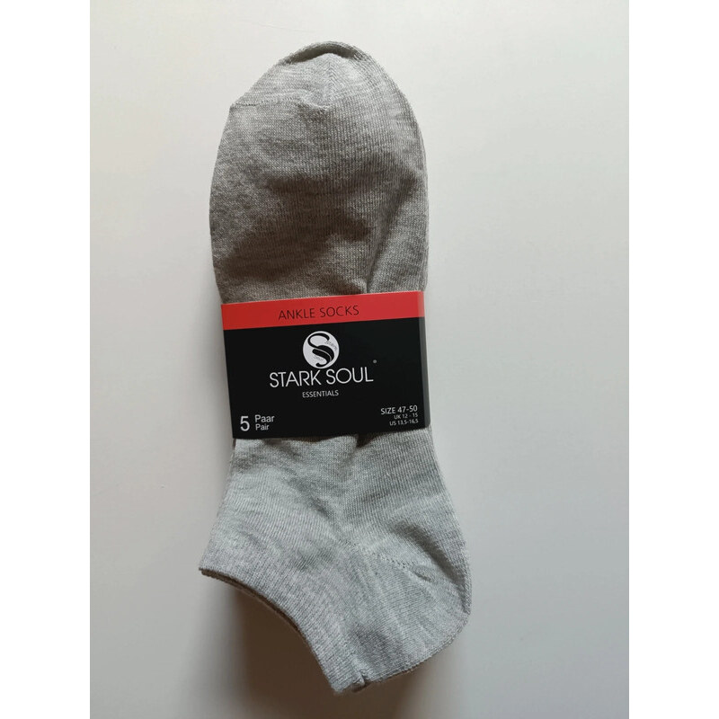 Stark Soul Ponožky unisex kotníčkové - šedé - 5 párů