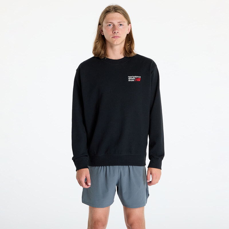 Mikina New Balance Athletics Premium Logo Crew Black Bk M