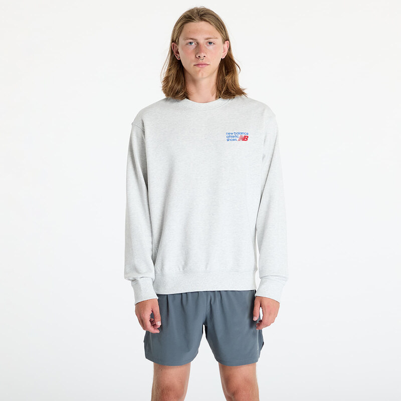 Mikina New Balance Athletics Premium Logo Crew Ash Heather Ahh
