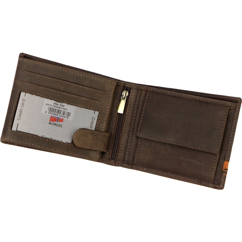 Pánská kožená peněženka Nordee BJORN N992 hnědá