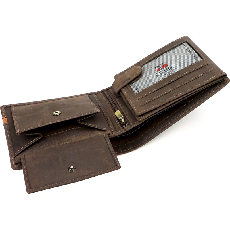 Pánská kožená peněženka Nordee BJORN N992 hnědá