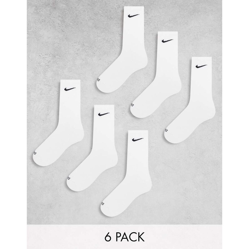 Nike Training Everyday Cushioned Plus 6 pack crew socks in white