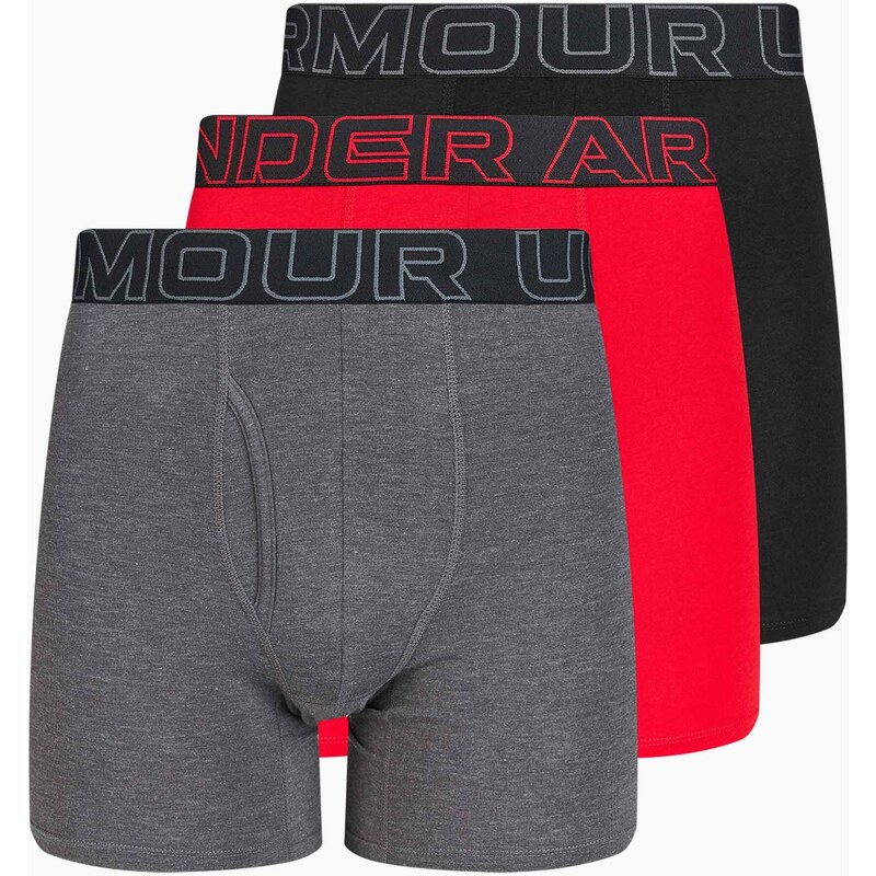 Pánské boxerky Under Armour Perf Cotton 6 3 ks carbon black
