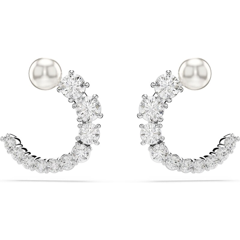 Swarovski Náušnice Matrix stříbrná / bílá 98194089