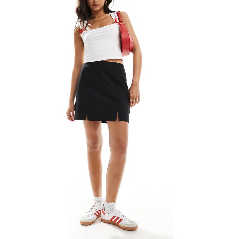ASOS DESIGN tailored mini skirt with splits in black 100115150