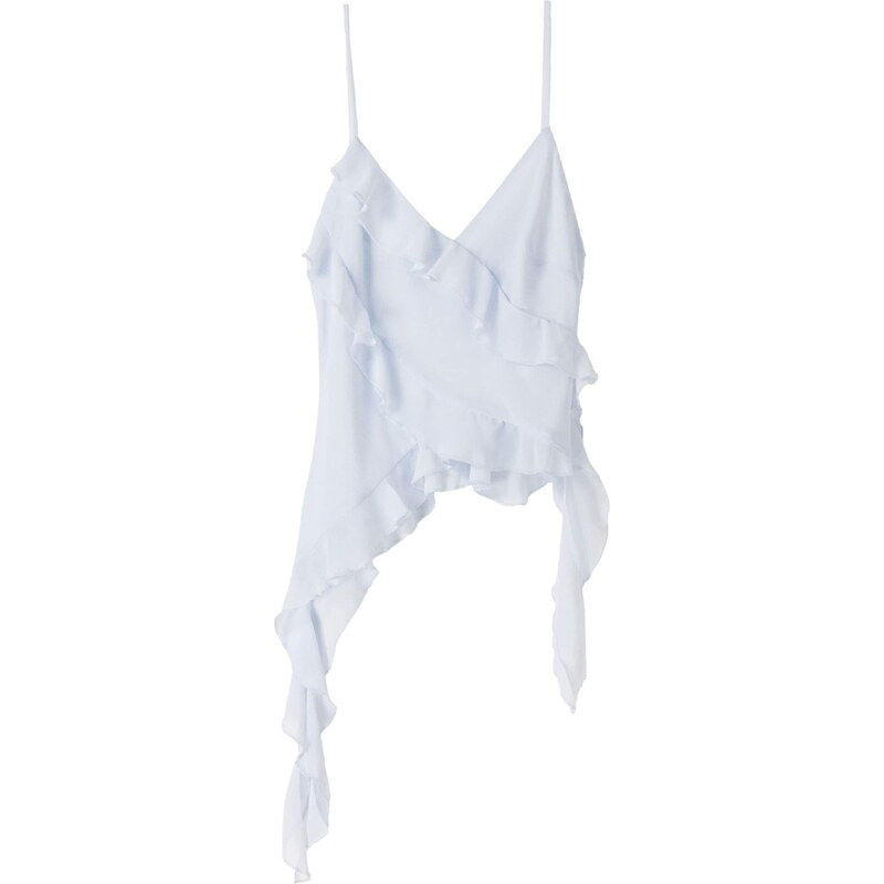 Bershka Top pastelová modrá 98190371