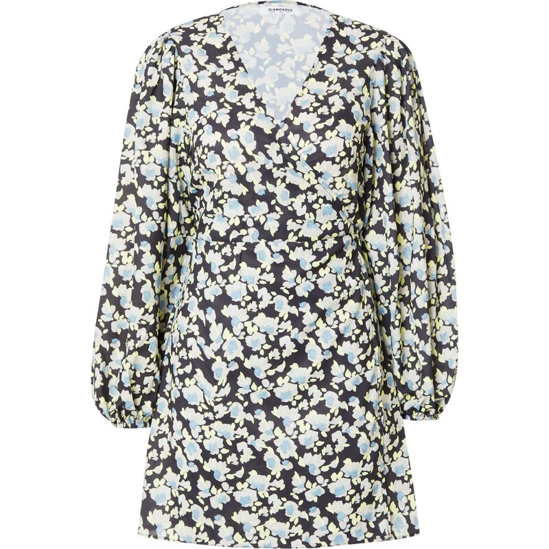 GLAMOROUS Šaty světlemodrá / světle žlutá / černá / bílá