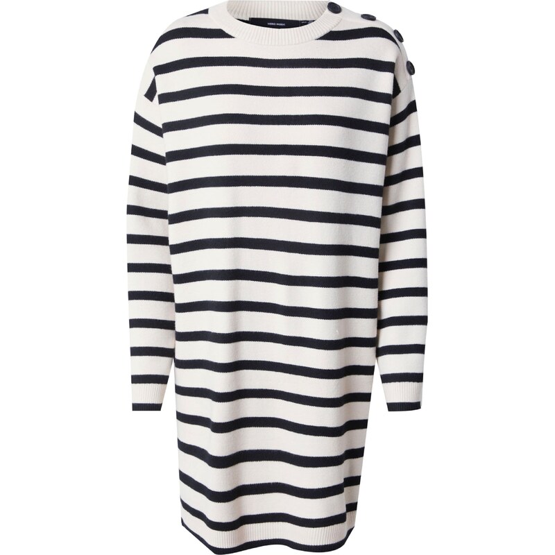 VERO MODA Úpletové šaty VMSABA béžová / černá