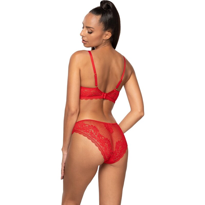 MAT LINGERIE Červené krajkové kalhotky Mat Estelle F-0198/5