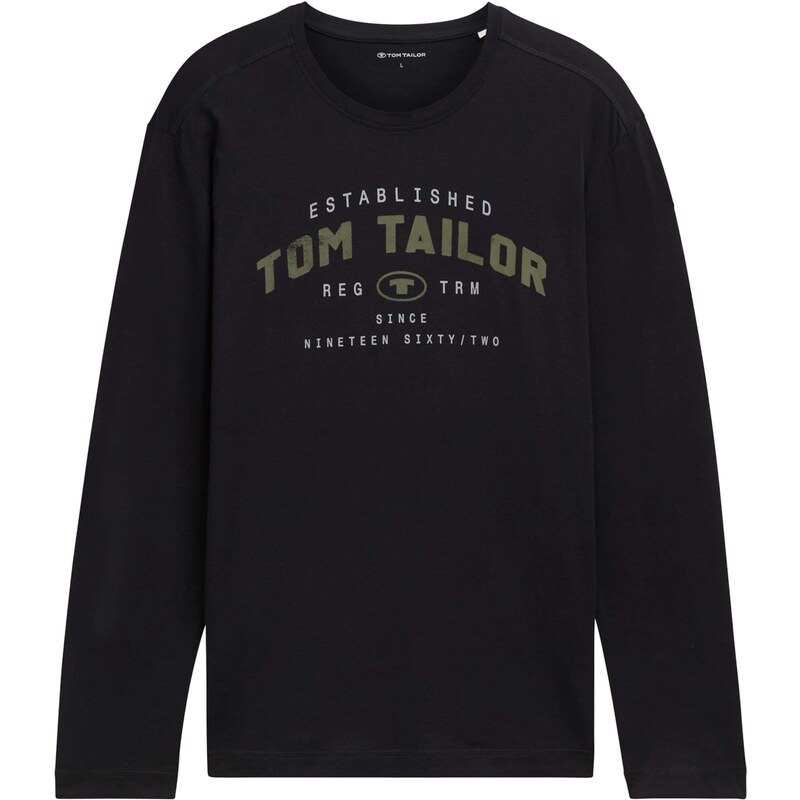 TOM TAILOR Tričko šedá / černá / bílá