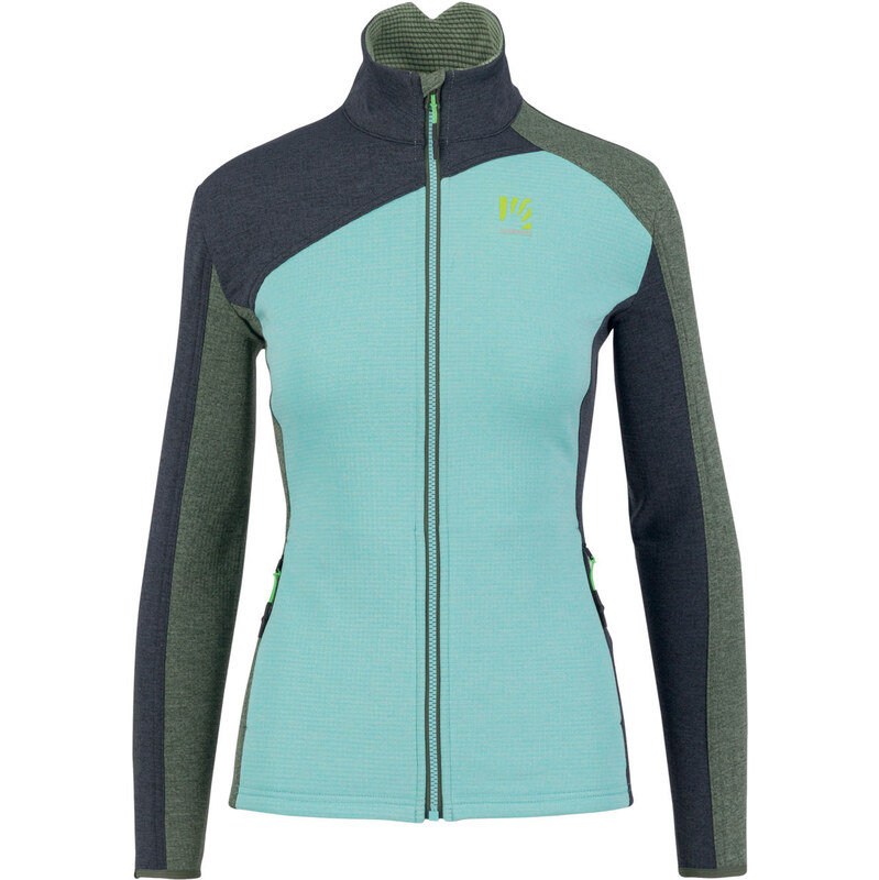Karpos FEDERA FULL-ZIP dámská flíska Aqua Ski/Black Sand/Thyme