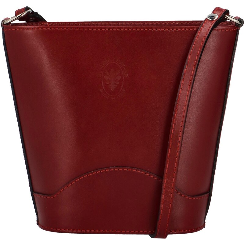 Delami Vera Pelle Dámská kožená crossbody kabelka vínová -
