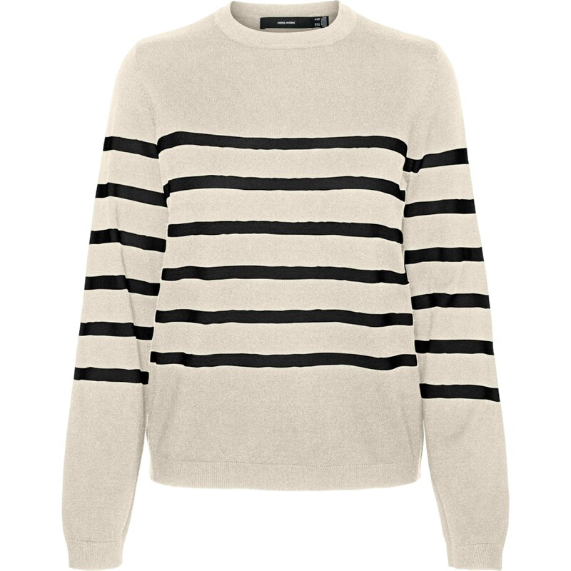 VERO MODA Svetr VMSaba světle béžová / černá