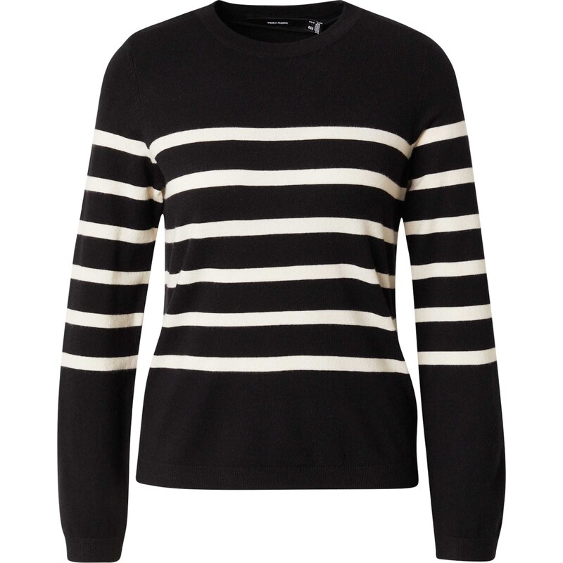 VERO MODA Svetr Saba černá / bílá