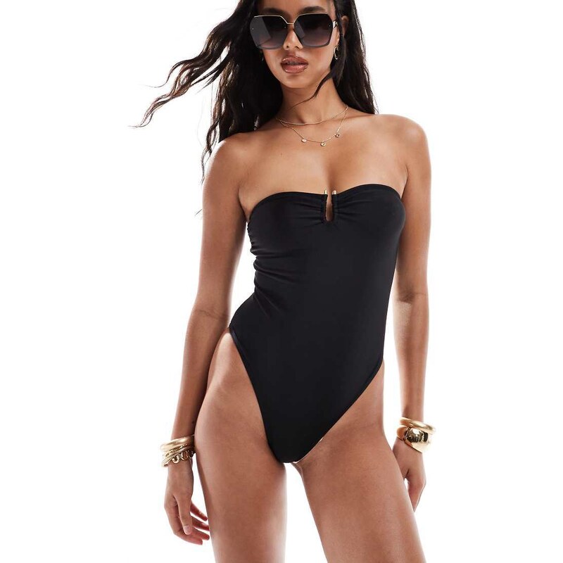 South Beach essentials u wire bandeau swimsuit in black 100788768
