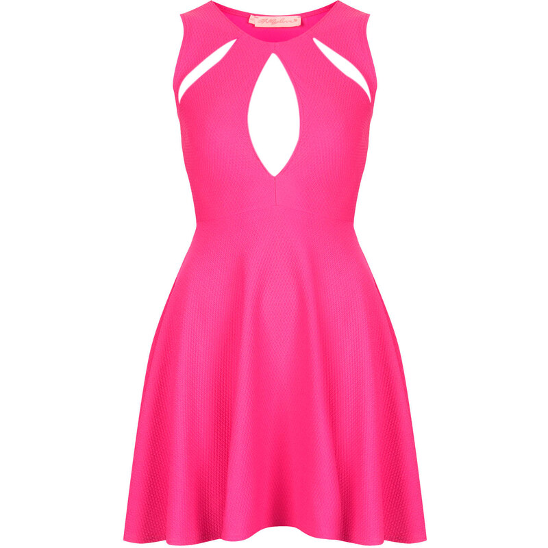 Topshop **Textured Split Front Skater Dress by Oh My Love