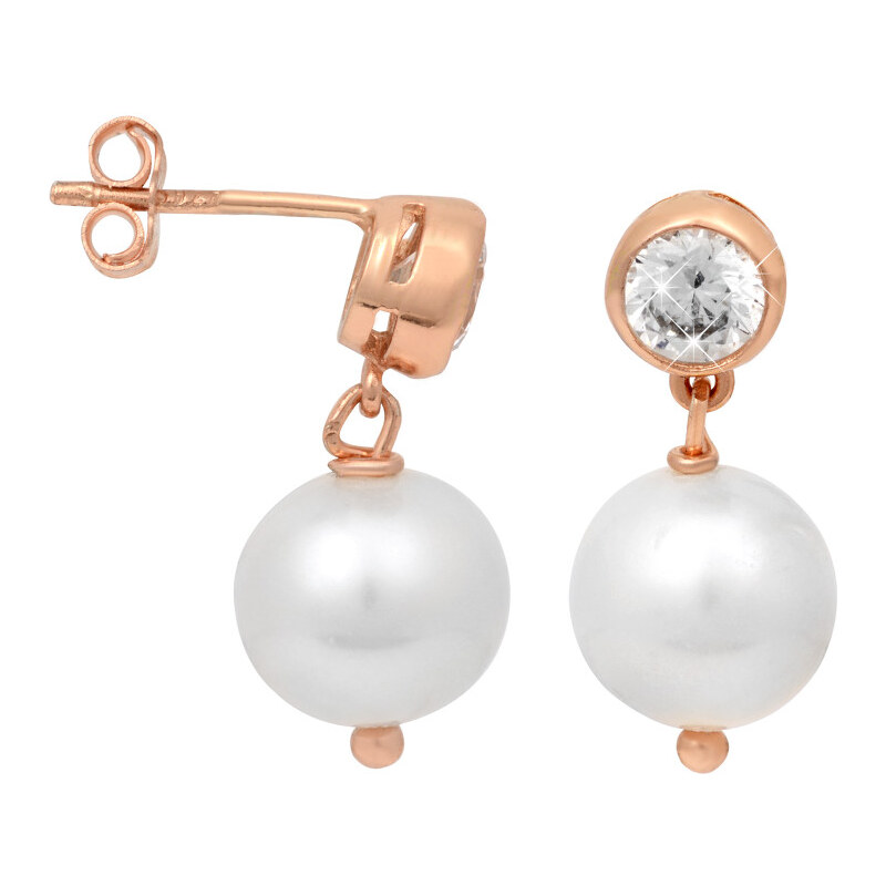 JwL Luxury Pearls Náušnice s pravou bílou perlou JL0096