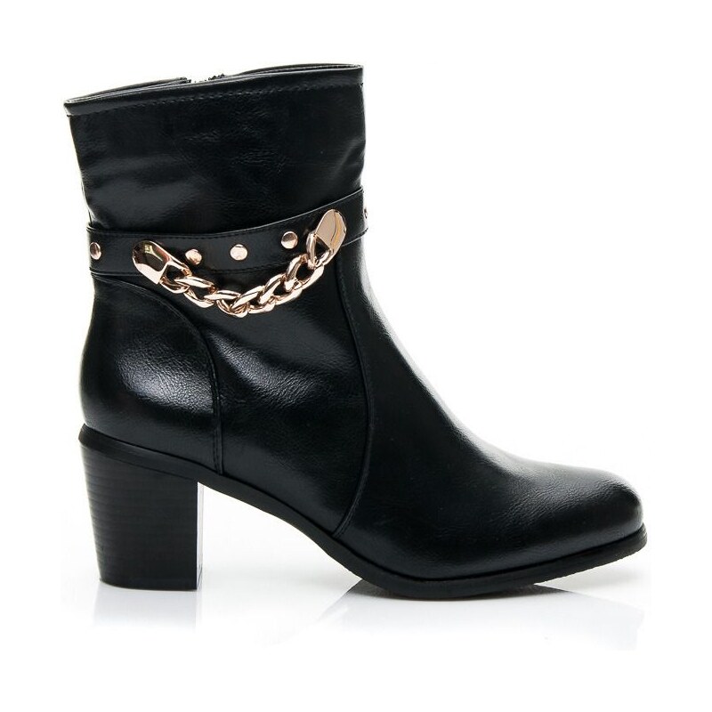 STYLE SHOES Elegantní černé zateplené boty