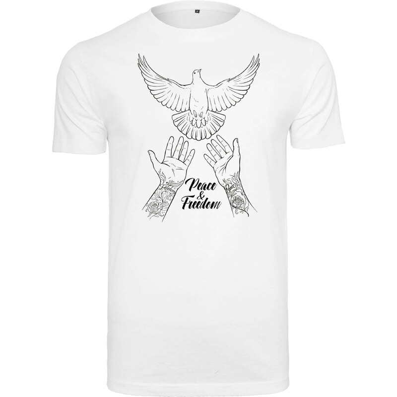 Mister Tee Tričko Peace & Freedom černá / bílá