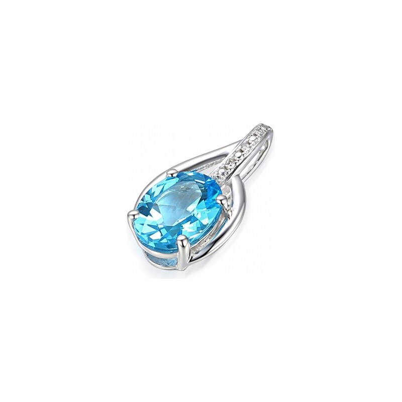 Gems, Diamantový přívěsek Monroe, bílé zlato s brilianty a modrým 102363023
