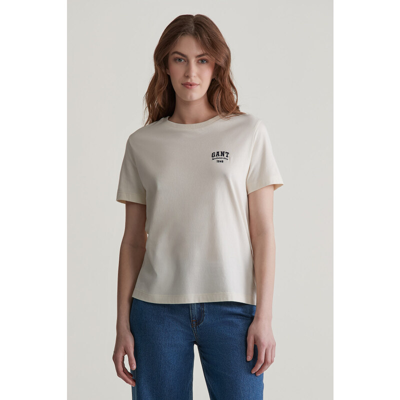 TRIČKO GANT REG SMALL GRAPHIC SS T-SHIRT CREAM