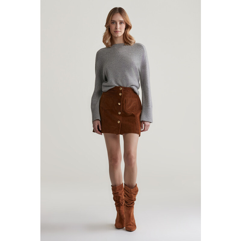 SUKNĚ GANT CORD MINI SKIRT CACAO