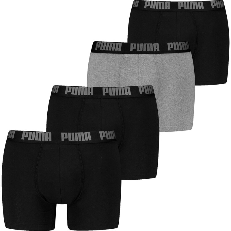 PUMA Boxerky šedý melír / černá