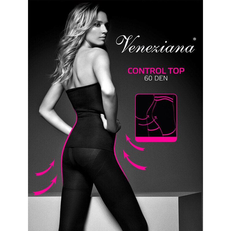 Korekční punčochy Veneziana Control Top 60 den Černá 81661286
