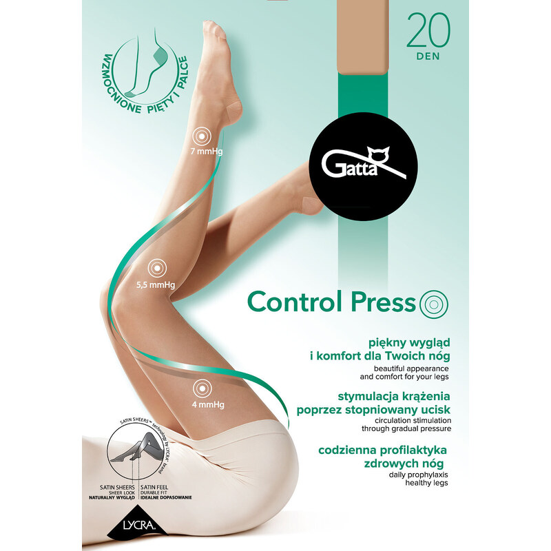 Silonky Gatta Control Press 20 den Černá 85883269