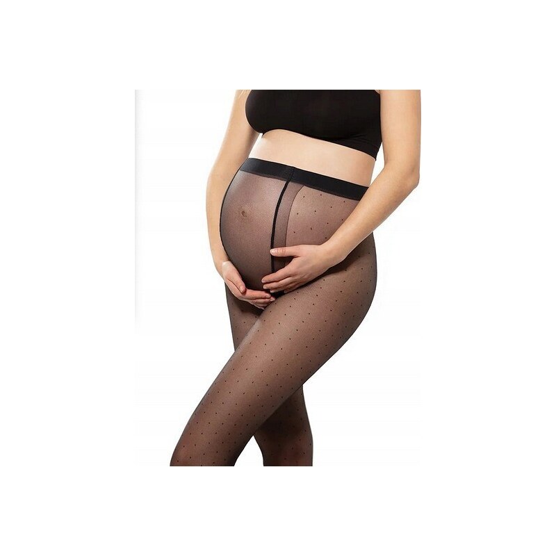 Černé vzorované těhotenské silonky Gatta Body Protect 01 20 den