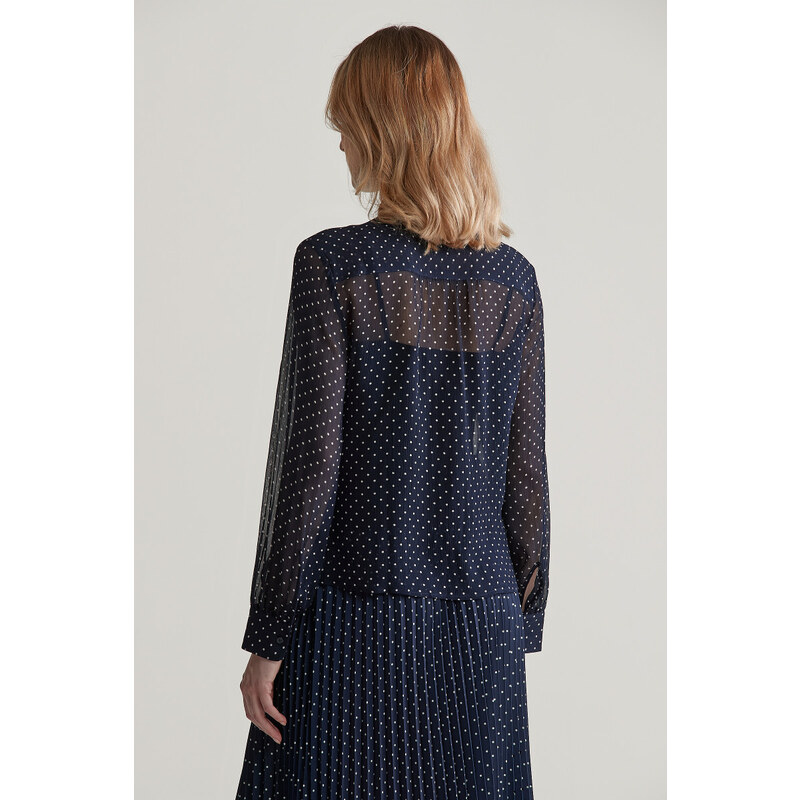 SUKNĚ GANT DOT PRINT PLEATED SKIRT EVENING BLUE