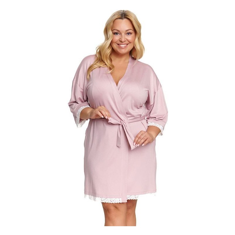 DN Nightwear Viskózový župan Papaya starorůžová 98612911