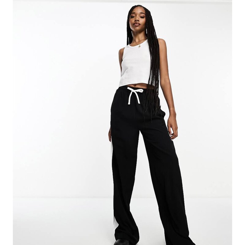 ASOS Tall ASOS DESIGN Tall pull on trousers with contrast panel in 105928953