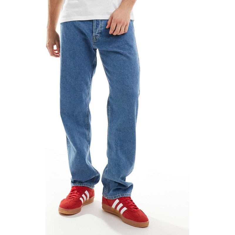 Jack & Jones Chris straight jean in mid blue wash