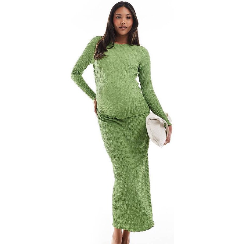 Mama.licious Mamalicious Maternity textured jersey maxi skirt co-ord 103494369