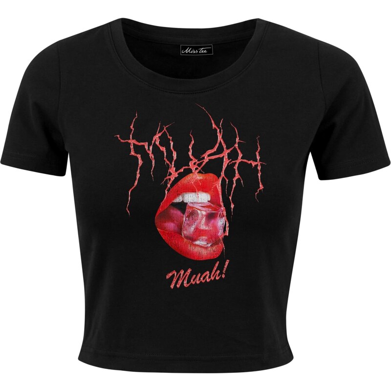Mister Tee Tričko Muah karmínově červené / černá / bílá