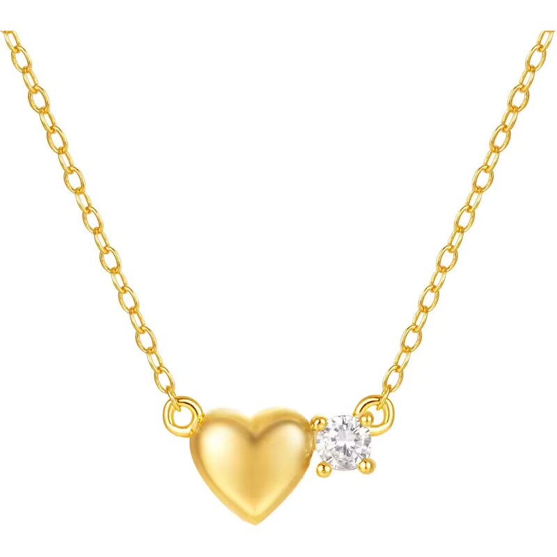 Olivie Stříbrný náhrdelník SRDÍČKO GOLD 9059
