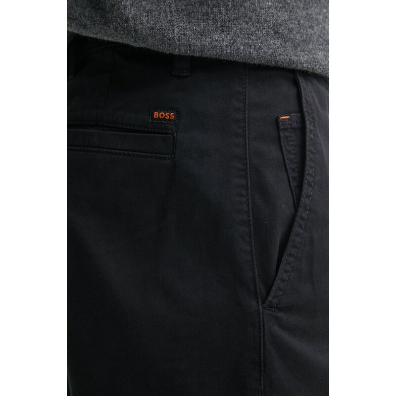 Kalhoty Boss Orange pánské, hnědá barva, ve střihu chinos, 50510917