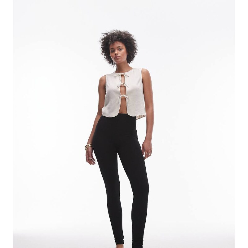 Topshop Tall high waisted legging in black