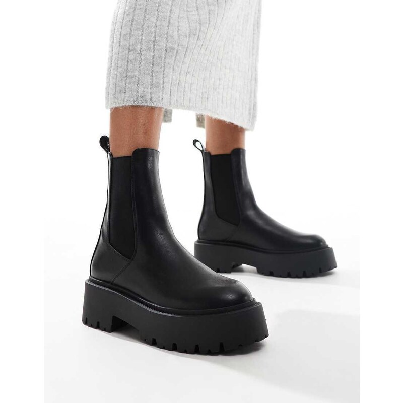 ASOS DESIGN Amy chunky chelsea boots in black 113259966