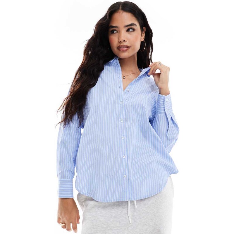 Vero Moda oversized shirt in light blue and white stripe 100131940