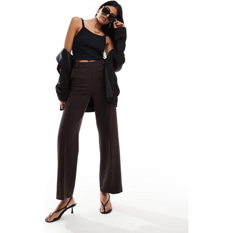 & Other Stories tailored flared trousers in dark brown