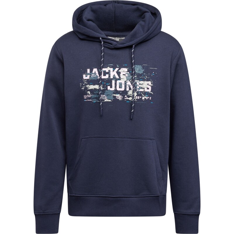 JACK & JONES Mikina marine modrá / mátová / pastelově růžová /