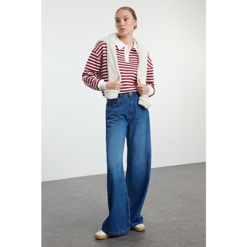 Trendyol Blue High Waist Extra Wide Leg Palazzo Jeans