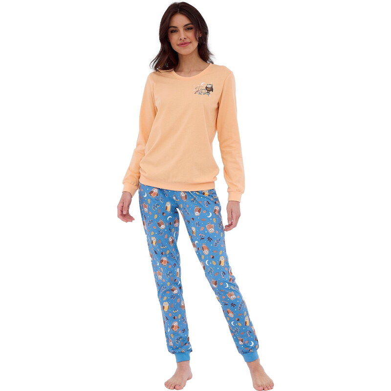 Dámské pyžamo CORNETTE 467/373 OWLS oranžová 98779587