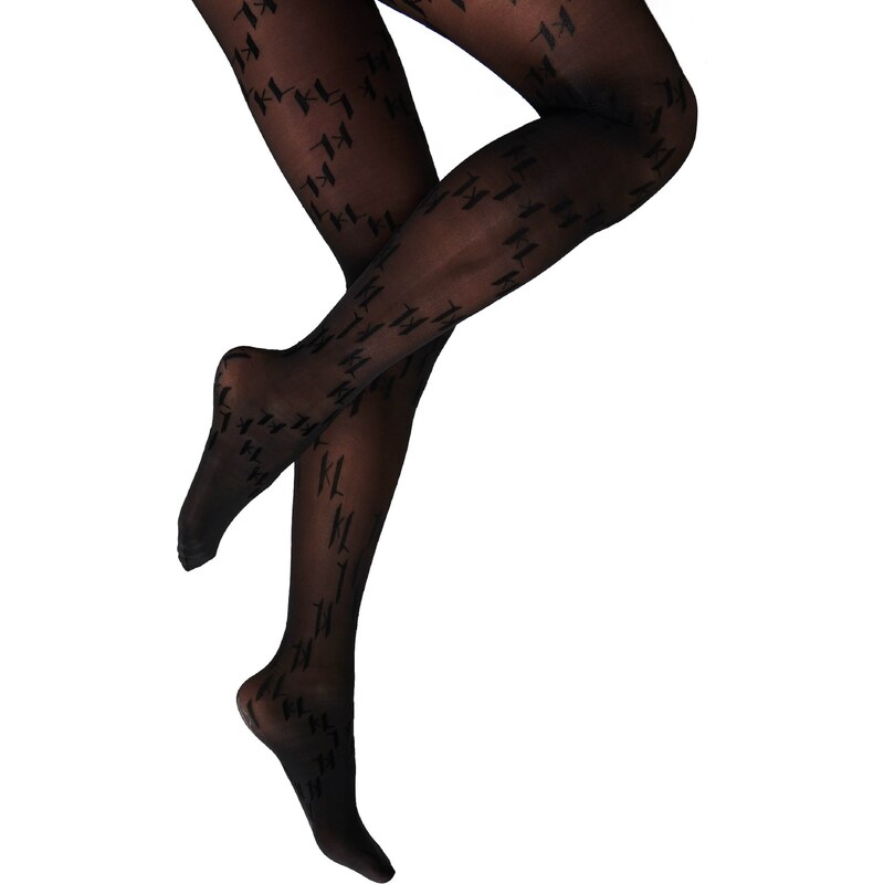 Karl Lagerfeld Ponožky Monogram Tights černá 98826215