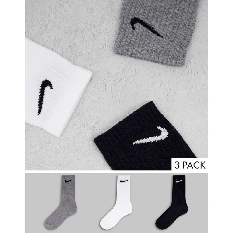 Nike Training Everyday Lightweight 3 pack crew socks in multi